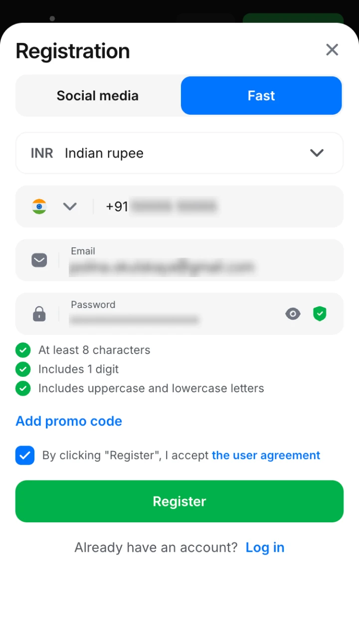 Create a 1win account to start playing Bombucks.