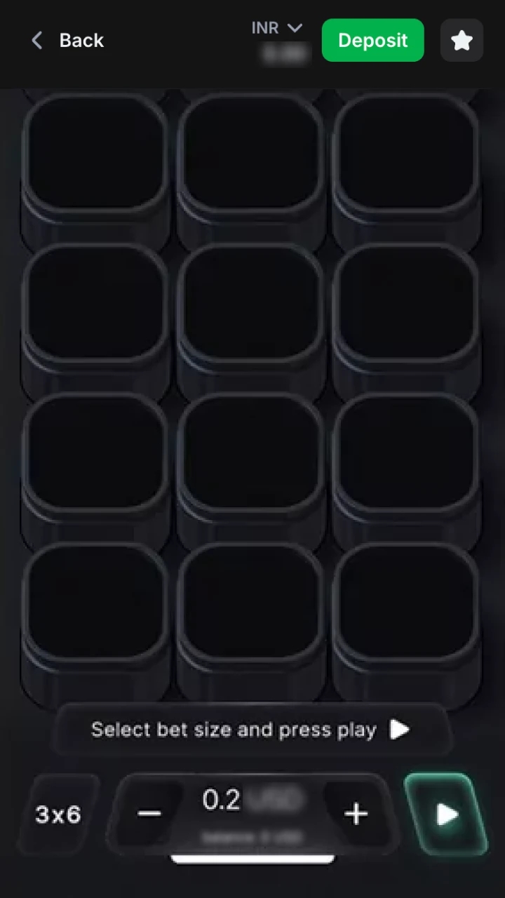 Select the size of your 1win deposit and the minefield.