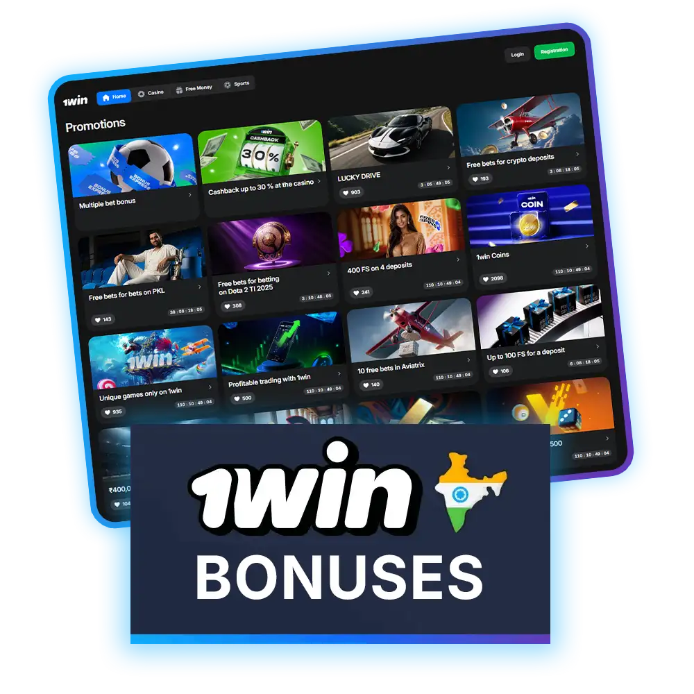 1win India offers excellent casino and sports betting bonuses.